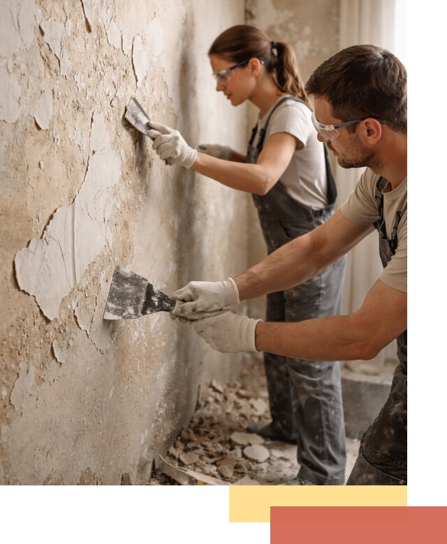 Снятие старой шпаклевки и подготовка поверхностей в Пыть-яхе