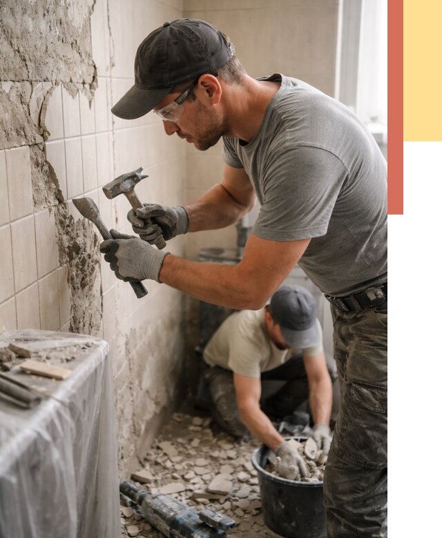 Демонтаж плитки со стен в Пыть-яхе от 865 руб. — быстро и недорого | ОТДЕЛОЧНИК-Пть