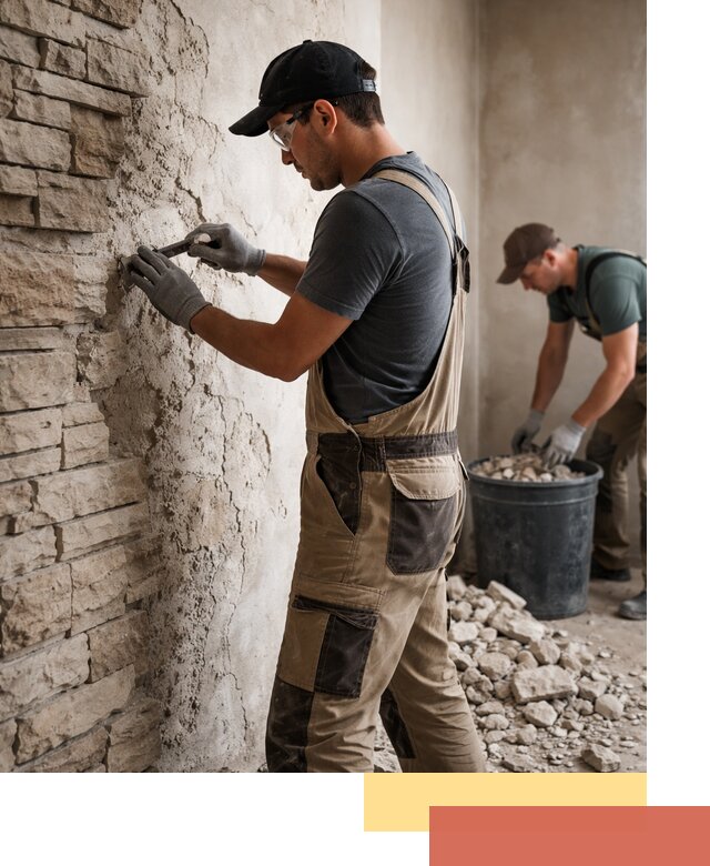 Демонтаж декоративного камня в Пыть-яхе профессионально и безопасно