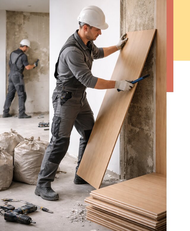 Демонтаж стеновых панелей в Пыть-яхе от 3561 руб. за м² быстро и недорого | ОТДЕЛОЧНИК-Пть