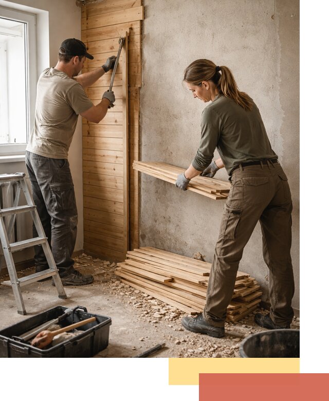 Демонтаж вагонки со стен в Пыть-яхе — профессиональный демонтаж