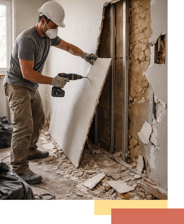 Демонтаж гипсокартона со стен в Пыть-яхе качественно и быстро