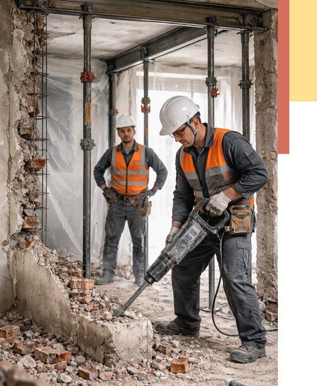 Снос несущих стен в Пыть-яхе от 10427 руб. — демонтаж несущей стены под ключ | ОТДЕЛОЧНИК-Пть