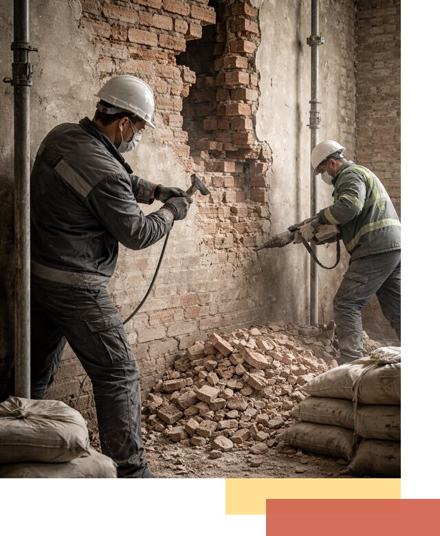 Демонтаж кирпичных стен в Пыть-яхе быстро и безопасно