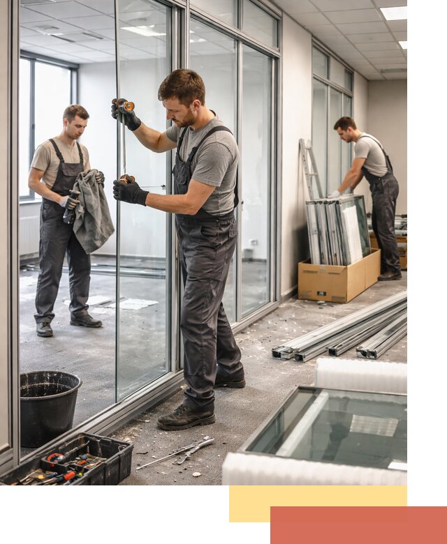 Демонтаж стеклянных перегородок в Пыть-яхе быстро и безопасно