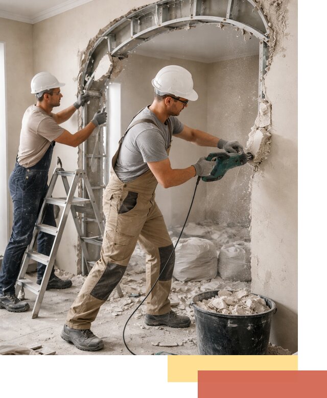 Демонтаж гипсокартонной арки в Пыть-яхе быстро и аккуратно