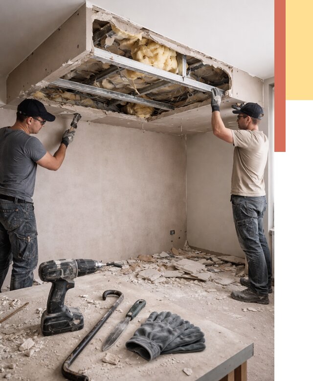 Демонтаж короба из гипсокартона в Пыть-яхе от 1546 руб. — быстро и недорого | ОТДЕЛОЧНИК-Пть