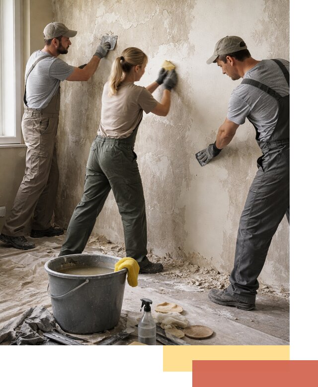 Очистка стен от клея и грунтовки в Пыть-яхе качественно и быстро