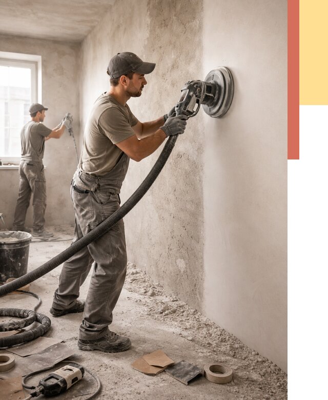 Шлифовка стен в Пыть-яхе от 1221 руб/м2 — быстро и недорого | ОТДЕЛОЧНИК-Пть