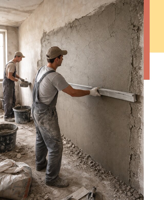 Цементная штукатурка стен в Пыть-яхе от 4578 руб/м2 — быстро и недорого | ОТДЕЛОЧНИК-Пть