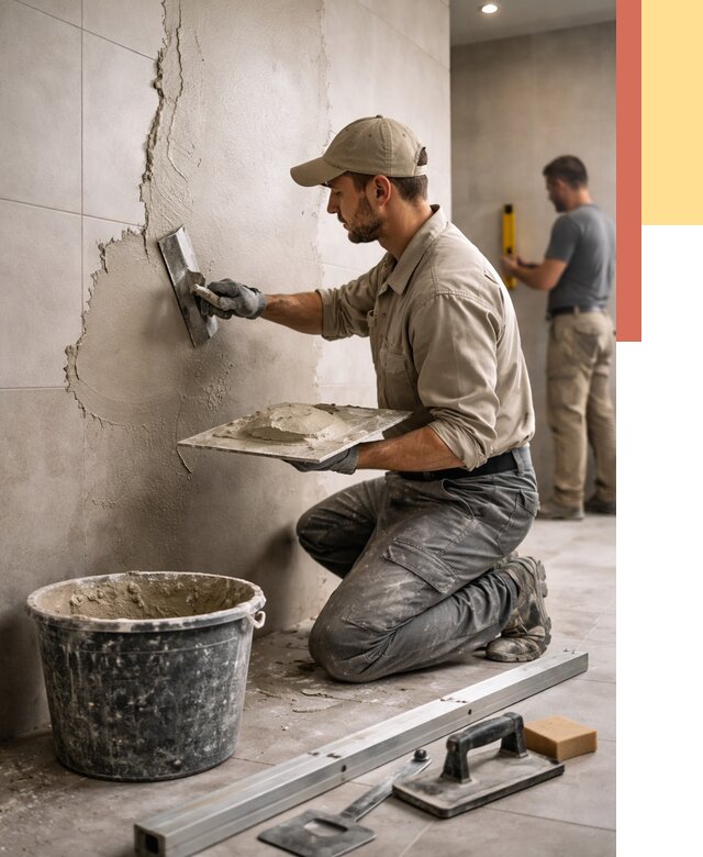 Штукатурка стен в ванной в Пыть-яхе от 4578 руб./м² — выравнивание под ключ | ОТДЕЛОЧНИК-Пть