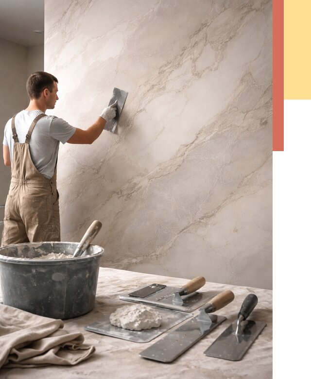 Декоративная штукатурка под мрамор в Пыть-яхе от 2848 руб./м² — быстро и недорого | ОТДЕЛОЧНИК-Пть