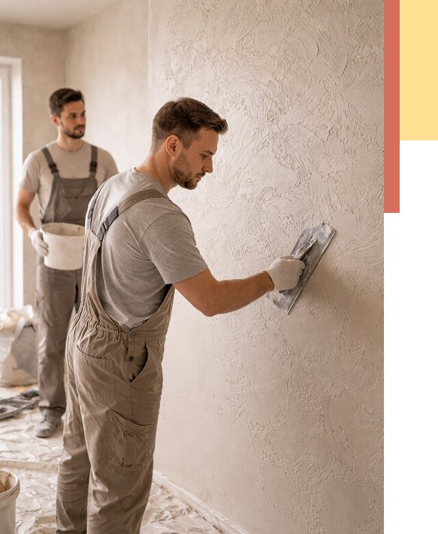 Фактурная штукатурка стен в Пыть-яхе от 4273 руб./м² — заказать под ключ | ОТДЕЛОЧНИК-Пть