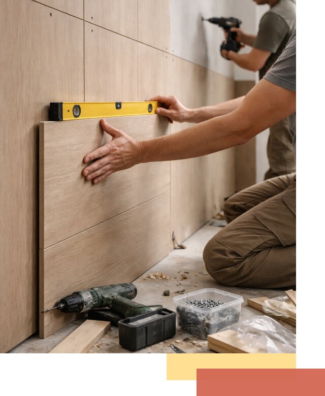 Профессиональный монтаж МДФ панелей на стены в Пыть-яхе