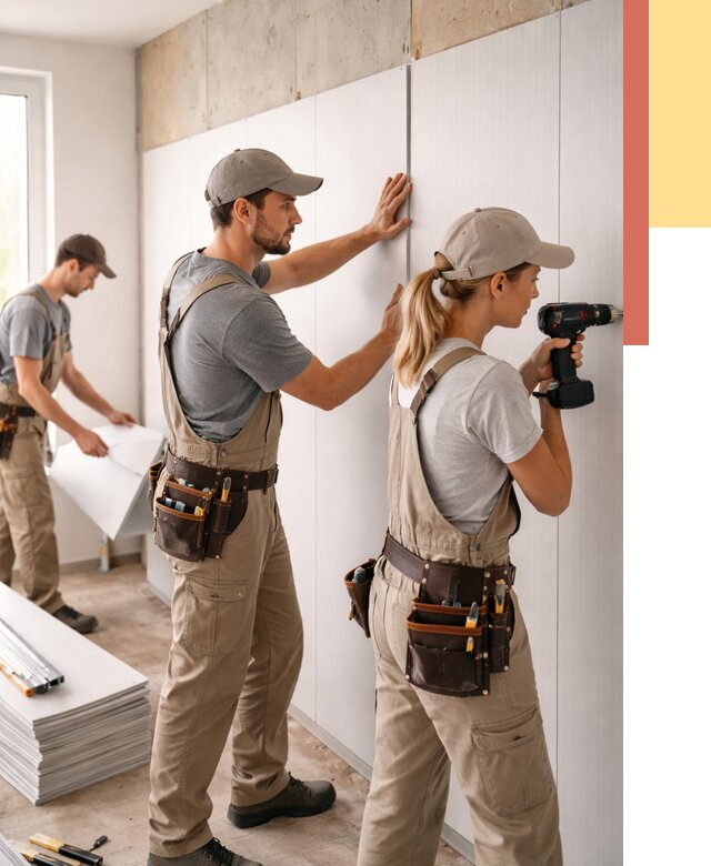 Монтаж ПВХ панелей на стены в Пыть-яхе от 458 руб/м2 — быстро и недорого | ОТДЕЛОЧНИК-Пть