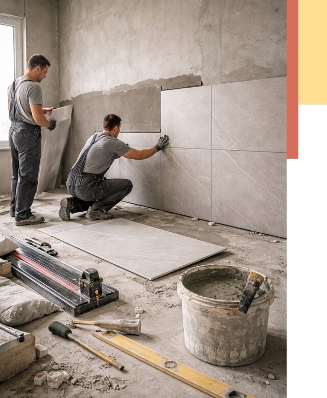 Облицовка стен керамогранитом в Пыть-яхе от 4273 руб./м² — услуги под ключ | ОТДЕЛОЧНИК-Пть