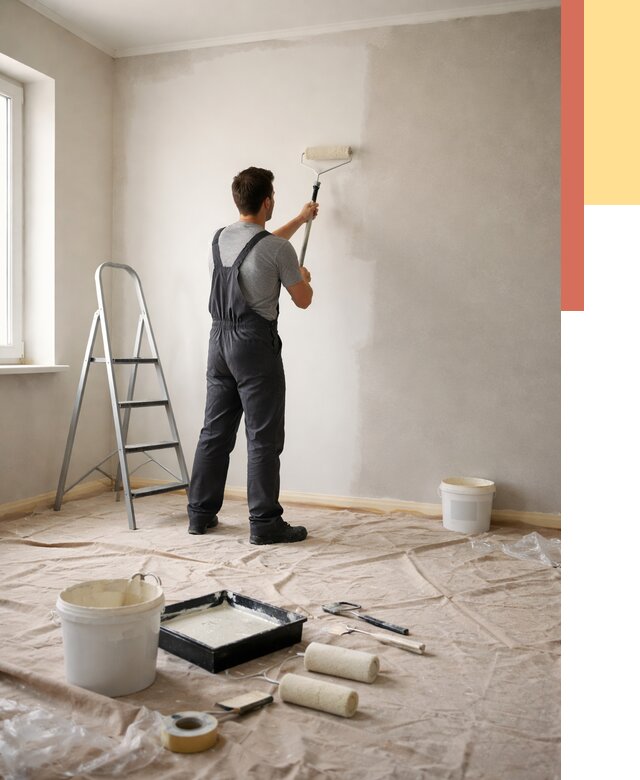 Покраска стен моющейся краской в Пыть-яхе от 356 руб./м² — быстро и недорого | ОТДЕЛОЧНИК-Пть