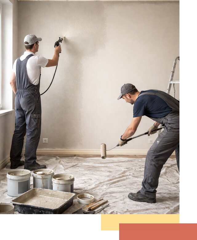 Покраска стен моющейся краской и защита поверхностей в Пыть-яхе