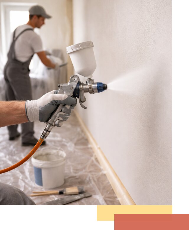 Покраска стен краскопультом в Пыть-яхе быстро и качественно