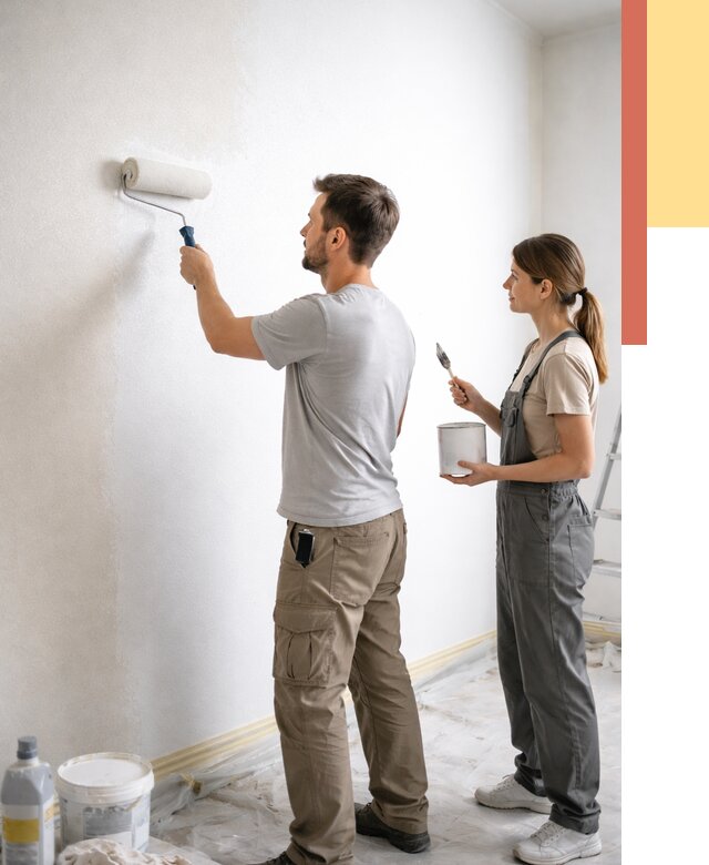 Окраска стен по стеклохолсту в Пыть-яхе от 4578 руб/м² под ключ | ОТДЕЛОЧНИК-Пть