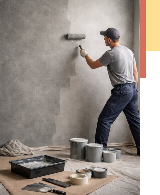 Покраска стен под бетон в Пыть-яхе от 661 руб. за м2 — быстро и недорого | ОТДЕЛОЧНИК-Пть