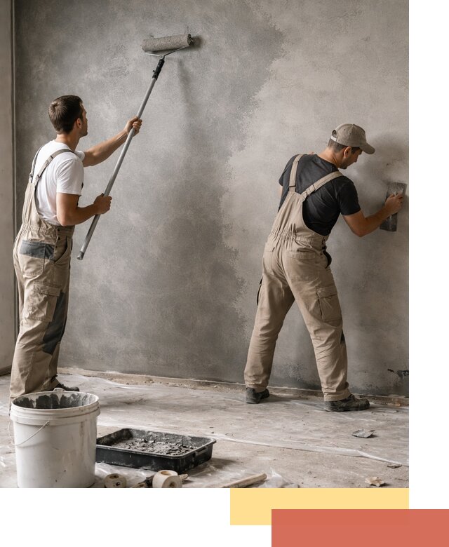 Покраска стен под бетон в Пыть-яхе профессионально и недорого