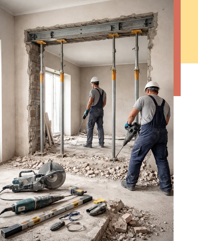 Прорезка проема в стене в Пыть-яхе от 4578 руб. — быстро и недорого | ОТДЕЛОЧНИК-Пть