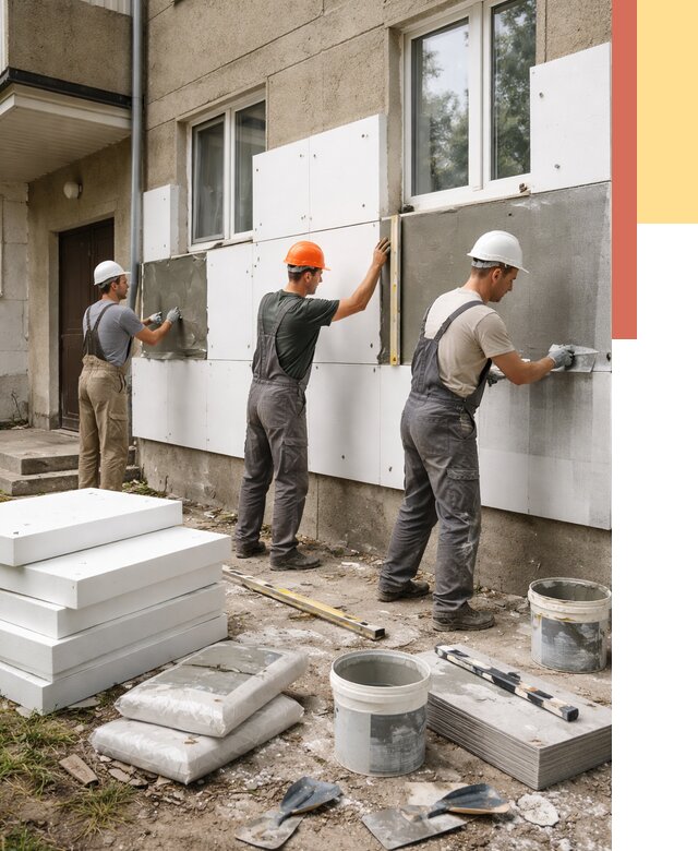 Утепление стен пенопластом в Пыть-яхе от 1780 руб. — недорого и под ключ | ОТДЕЛОЧНИК-Пть