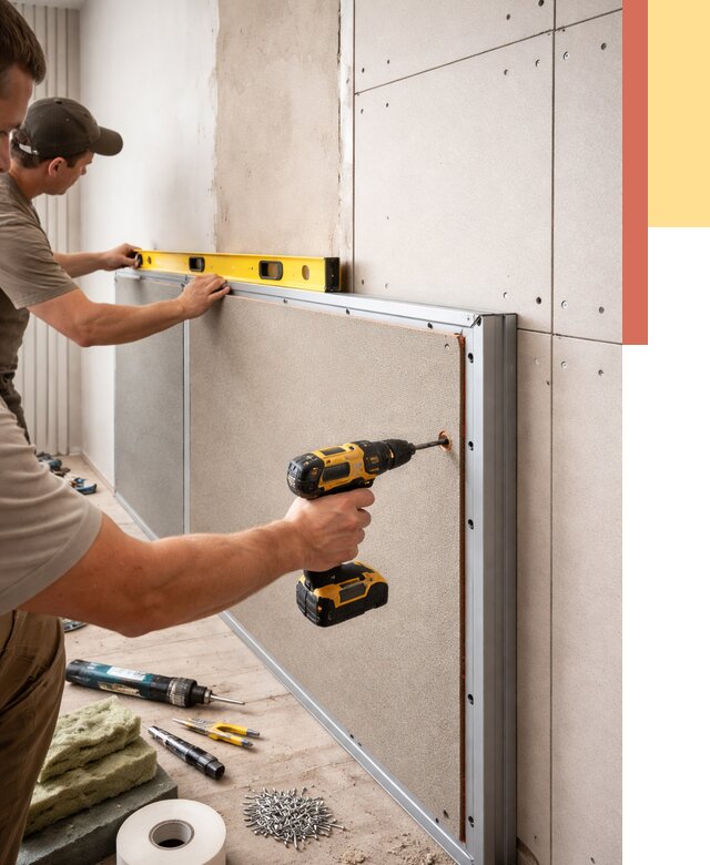 Шумоизоляция стен панелями ЗИПС в Пыть-яхе от 2238 руб./м² под ключ | ОТДЕЛОЧНИК-Пть