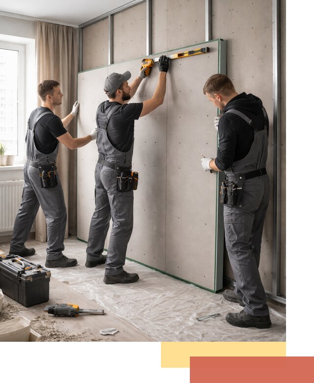 Шумоизоляция стен панелями ЗИПС в Пыть-яхе для жилых и коммерческих помещений