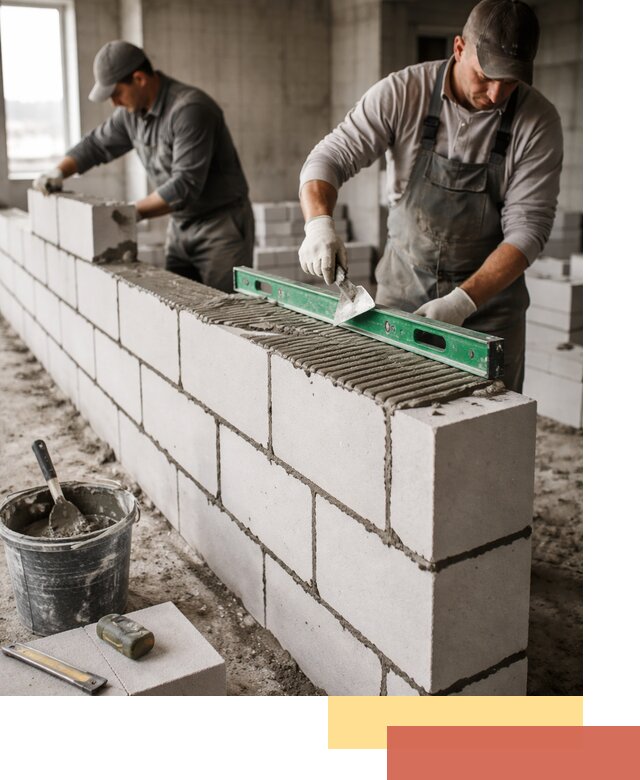 Кладка перегородок из газобетона в Пыть-яхе быстро и качественно