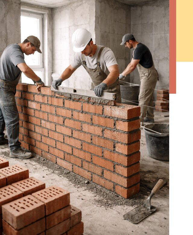 Кладка перегородок из кирпича в Пыть-яхе от 3561 руб. за м² | ОТДЕЛОЧНИК-Пть