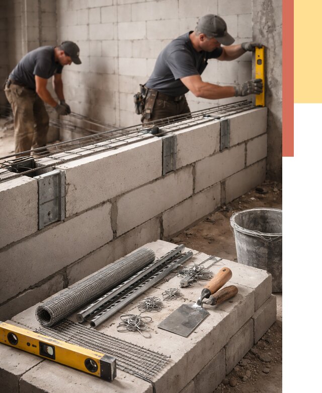 Армирование кладки перегородок в Пыть-яхе от 763 руб. под ключ | ОТДЕЛОЧНИК-Пть