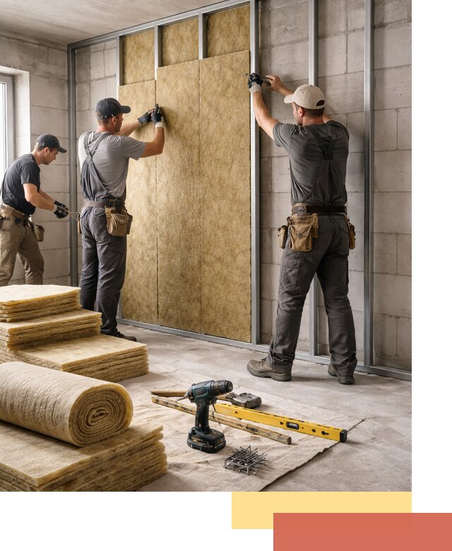 Шумоизоляция перегородок из блоков в Пыть-яхе — монтаж и защита шумоизоляцией