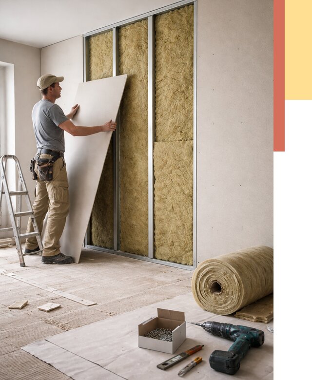 Перегородка из гипсокартона с шумоизоляцией в Пыть-яхе от 3174 руб. | ОТДЕЛОЧНИК-Пть