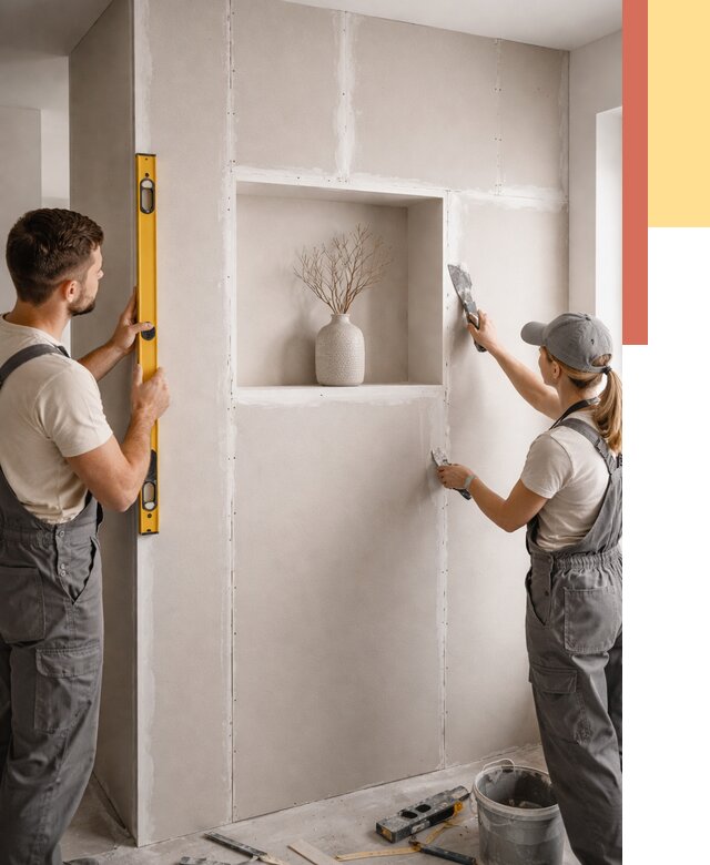 Перегородка из гипсокартона с нишей в Пыть-яхе от 3306 руб. под ключ | ОТДЕЛОЧНИК-Пть