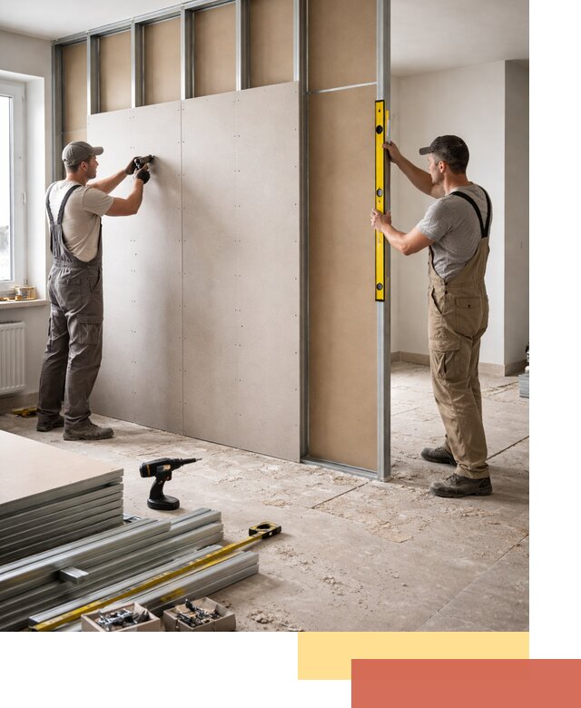 Зонирующая перегородка из гипсокартона под ключ в Пыть-яхе