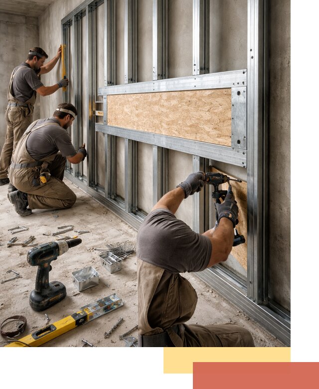 Усиленная перегородка для крепления тяжёлых конструкций в Пыть-яхе