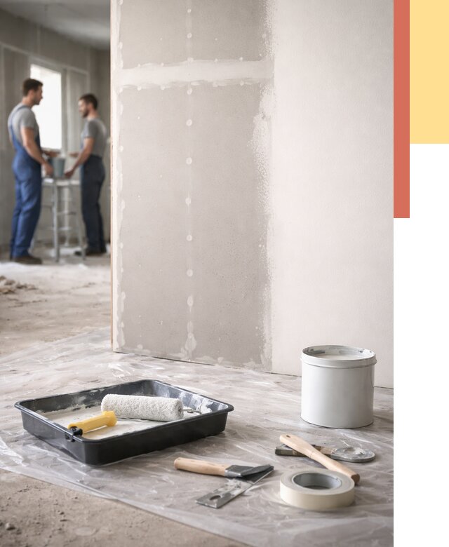 Покраска перегородок из гипсокартона в Пыть-яхе от 4578 руб. под ключ | ОТДЕЛОЧНИК-Пть