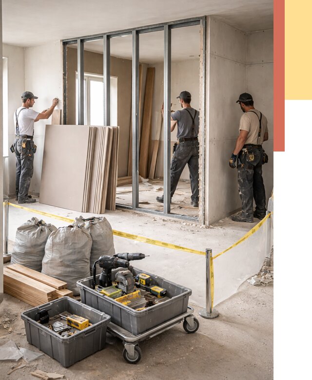 Перенос гипсокартонной перегородки в Пыть-яхе под ключ от 4578 руб. | Демонтаж и монтаж – ОТДЕЛОЧНИК-Пть