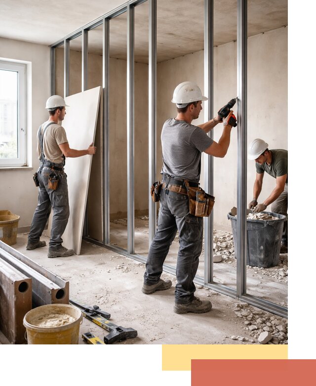 Перенос гипсокартонной перегородки в Пыть-яхе профессионально и быстро