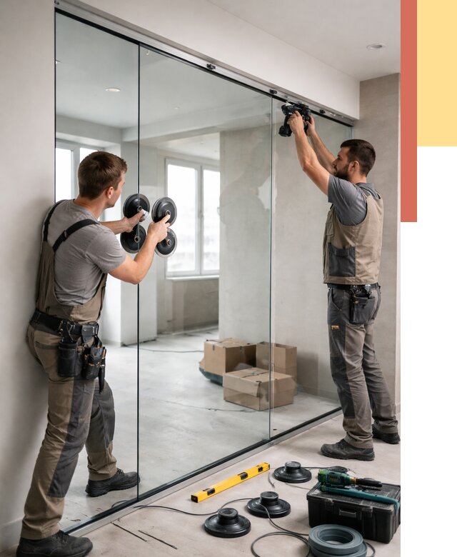 Монтаж стеклянных перегородок в Пыть-яхе от 6612 руб. | ОТДЕЛОЧНИК-Пть