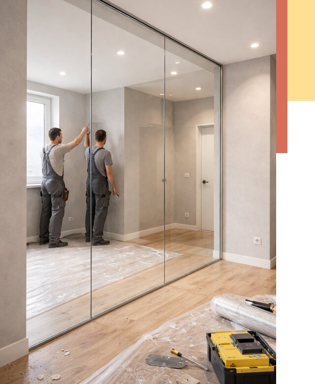 Безрамные стеклянные перегородки в Пыть-яхе — монтаж от 9664 руб. | ОТДЕЛОЧНИК-Пть