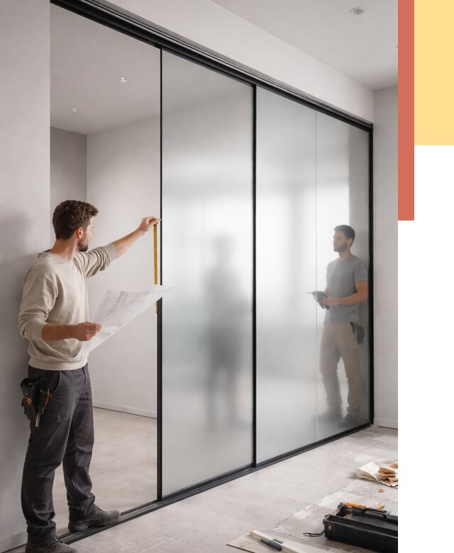 Матовые стеклянные перегородки в Пыть-яхе от 8647 руб. — монтаж и установка | ОТДЕЛОЧНИК-Пть