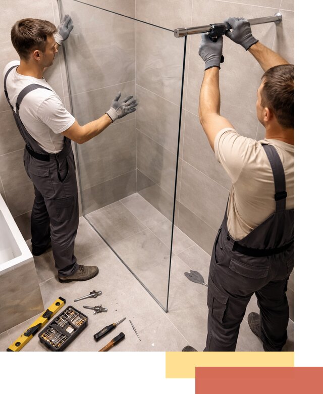 Стеклянные перегородки для душа в Пыть-яхе — изготовление и монтаж