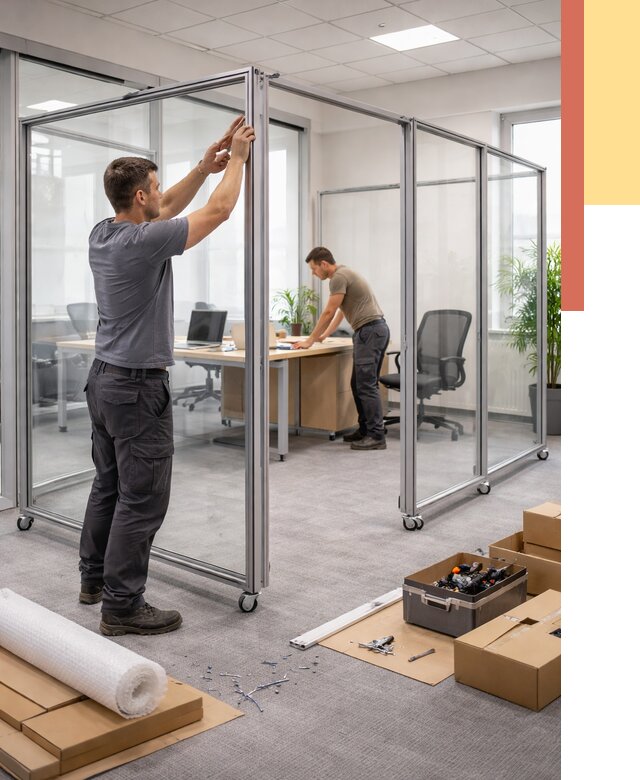 Мобильные офисные перегородки в Пыть-яхе от 12716 руб. — установка под ключ | ОТДЕЛОЧНИК-Пть