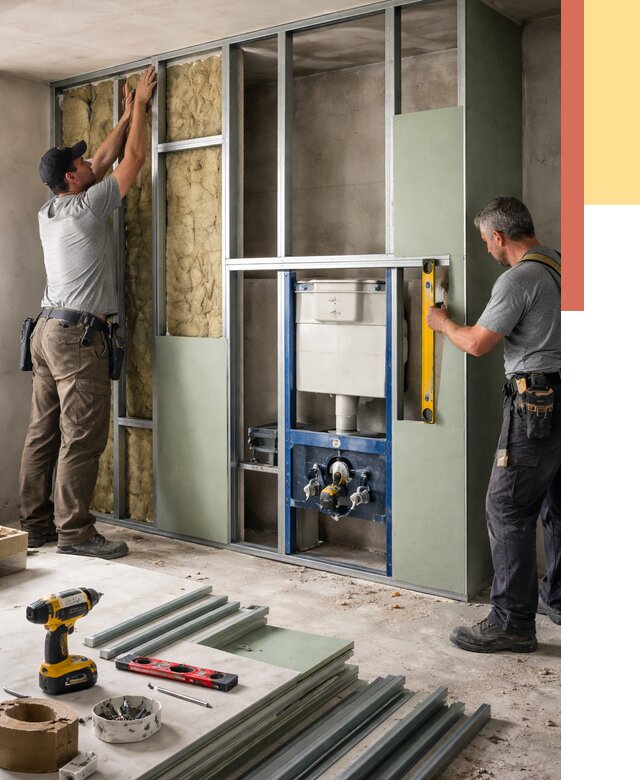 Установка сантехнических перегородок в Пыть-яхе от 8647 руб. | ОТДЕЛОЧНИК-Пть