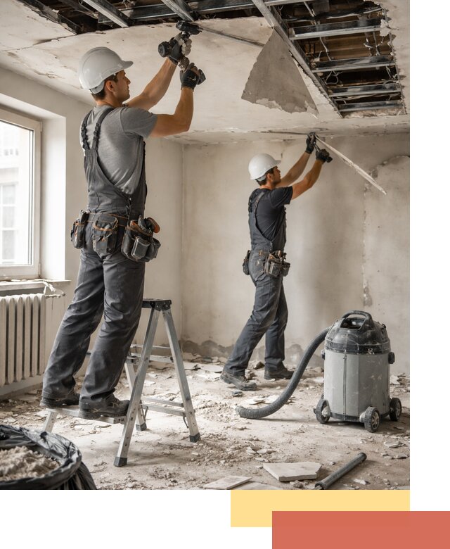 Демонтаж гипсокартонного потолка в Пыть-яхе быстро и аккуратно