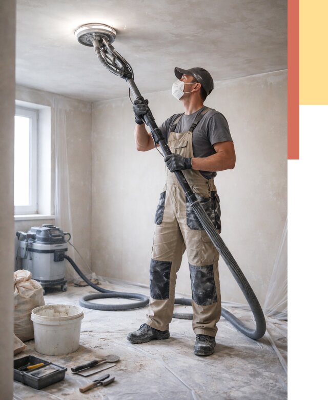 Шлифовка потолка в Пыть-яхе от 3561 руб. — услуги шлифования потолка | ОТДЕЛОЧНИК-Пть