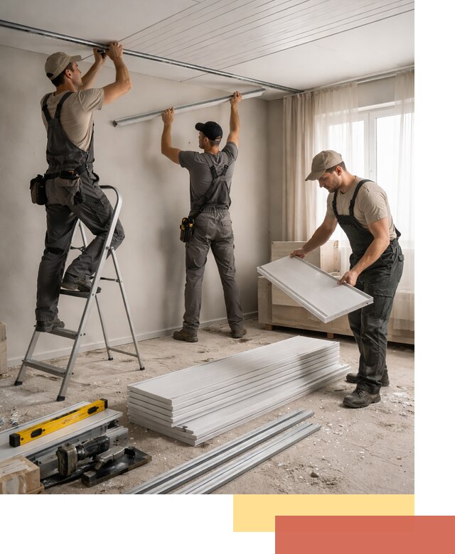 Монтаж потолка из ПВХ панелей в Пыть-яхе оперативно и качественно